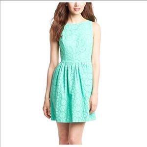Kensie Mint Sleeveless Eyelet Fit & Flare Dress